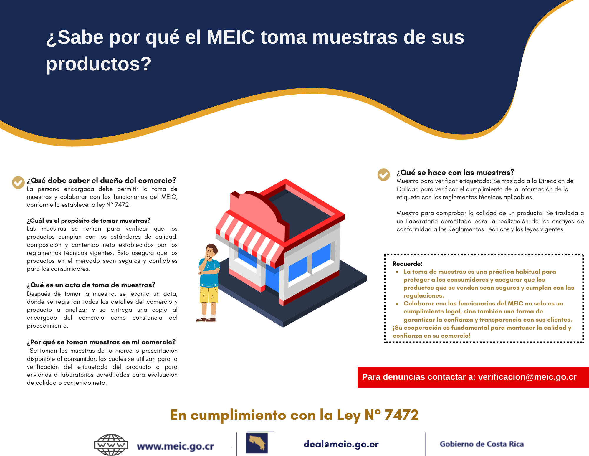 ¿Sabe porqué el MEIC toma muestras de sus productos?